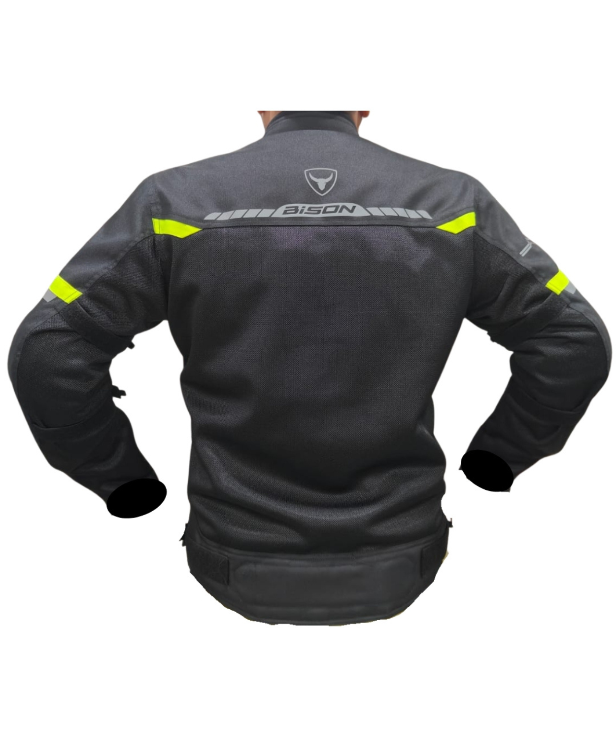 Bison ProGear Comet Level 2 Riding Jacket - Black Hi-Viz Green