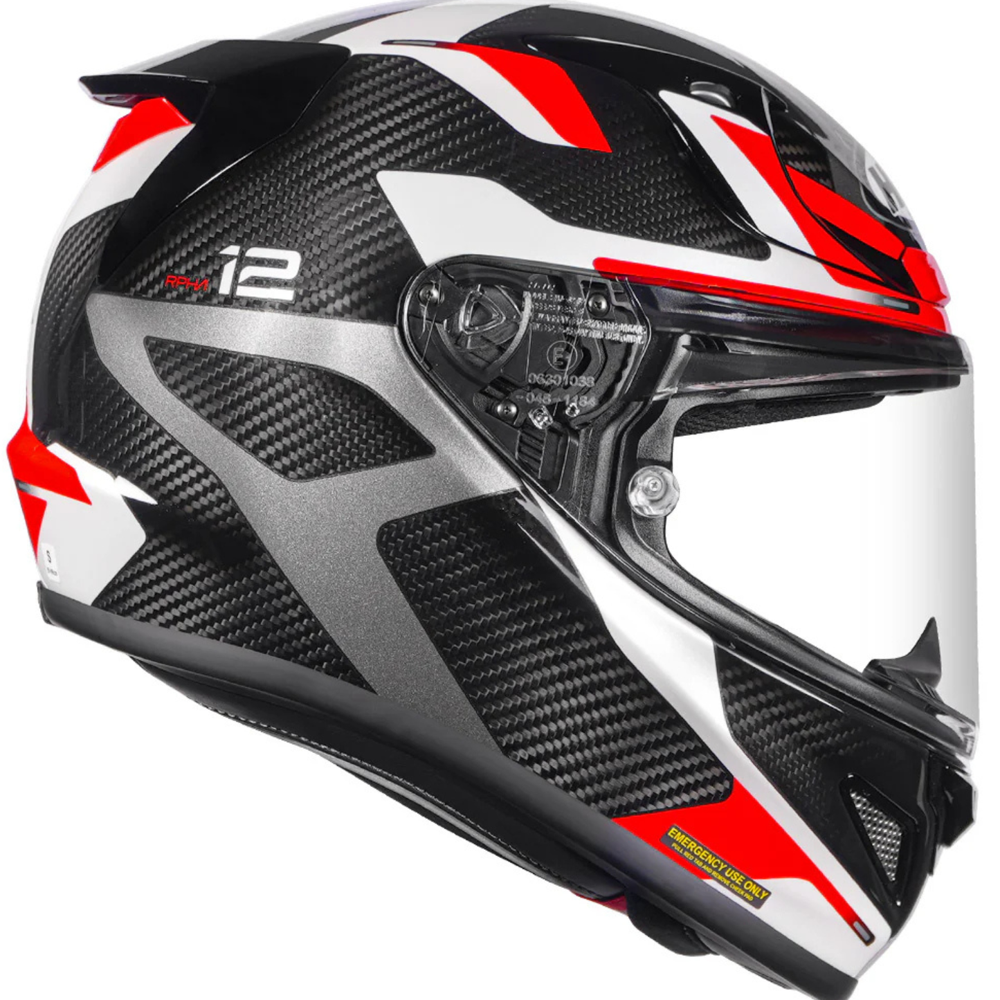 HJC Rpha 12 Xentra Carbon Fiber MC1 Helmet (ECE 22.06) - Black Red