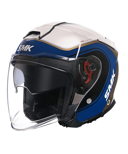 SMK GTJ Libero GRPS GL157 Half Face Helmet - Gloss Blue White