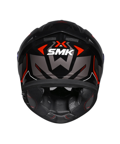 SMK Typhoon Azonix GRPS MA263 Full Face Helmet - Matt Black Grey Red