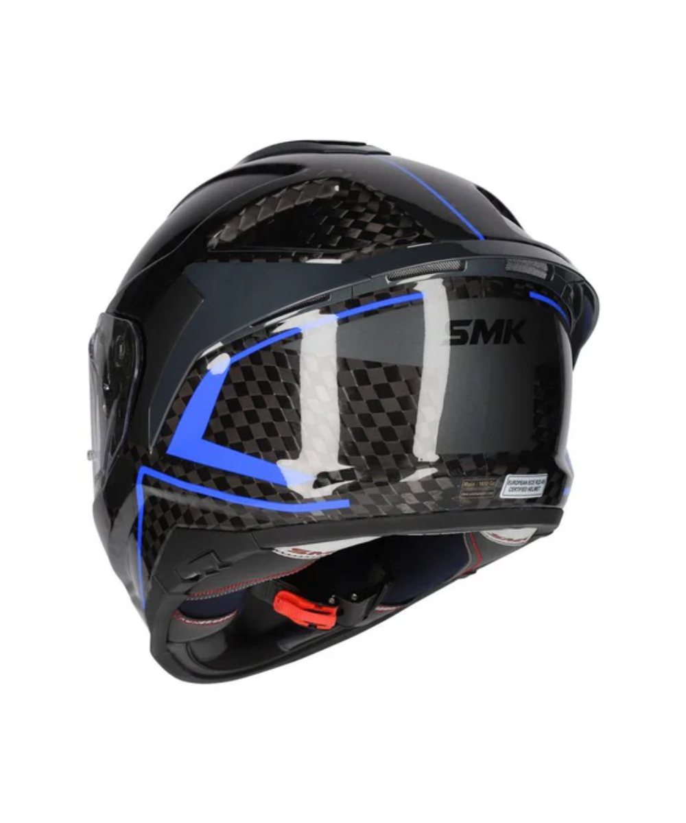 SMK Titan Carbon Nero GL256 Carbon Blue Helmet