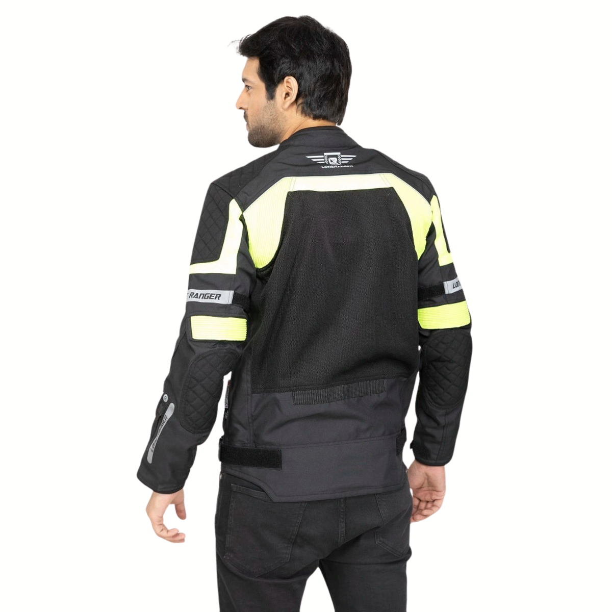 Lone Ranger Urbano Single Layer Riding Jacket - Black Neon Green