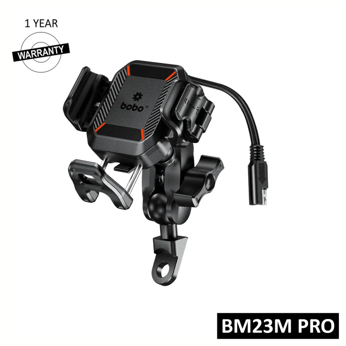 BOBO BM23M Pro Mirror Mount Anti-Vibration and Anti-Theft with 15W Wireless / 36W USB-C Charger - BOBO