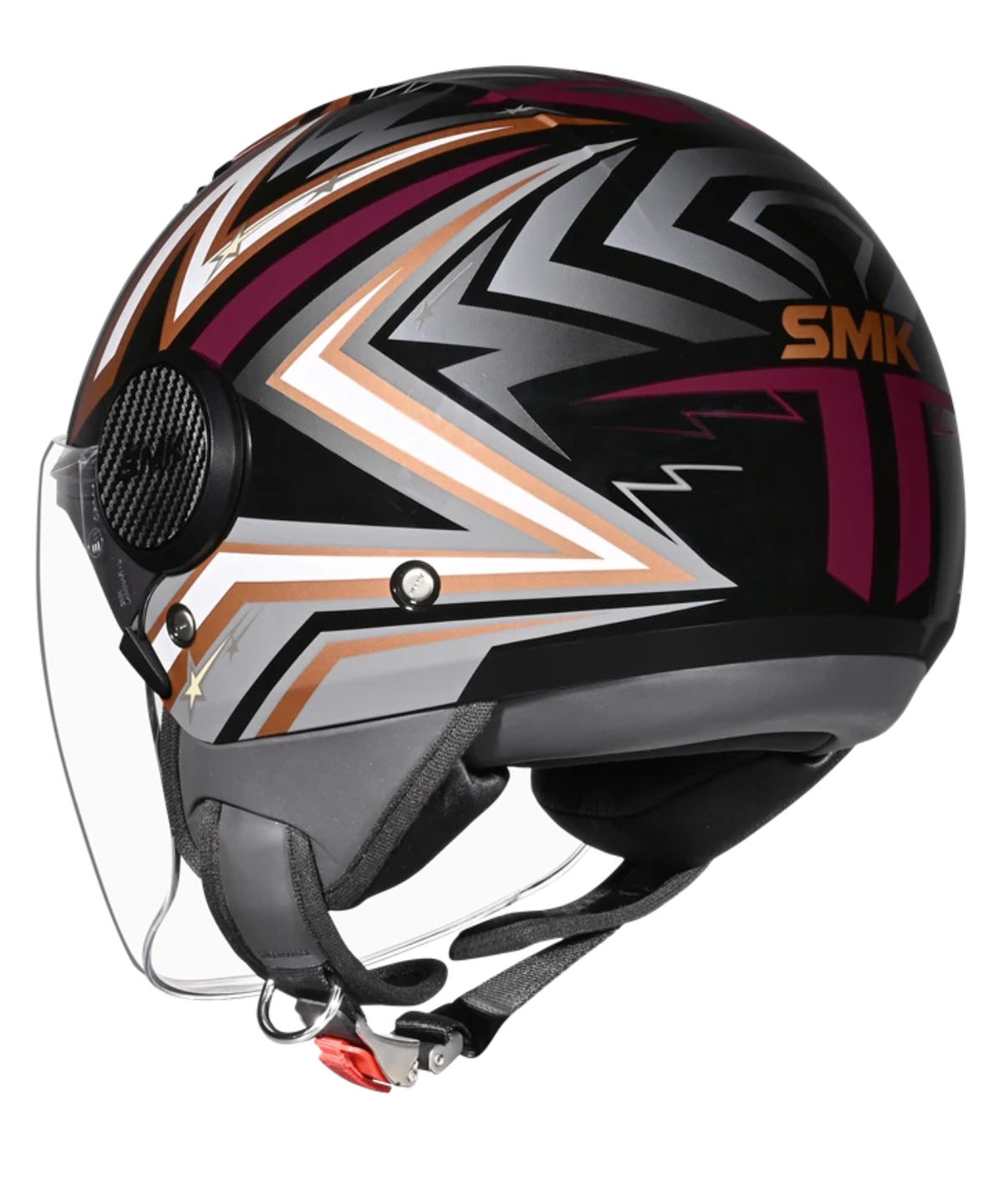 SMK Laminar Starz GL276 Half Face Helmet - Gloss Black Brown - SMK
