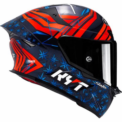KYT TT-Revo Fernandez 2022 Replica Helmet - Gloss Blue Red
