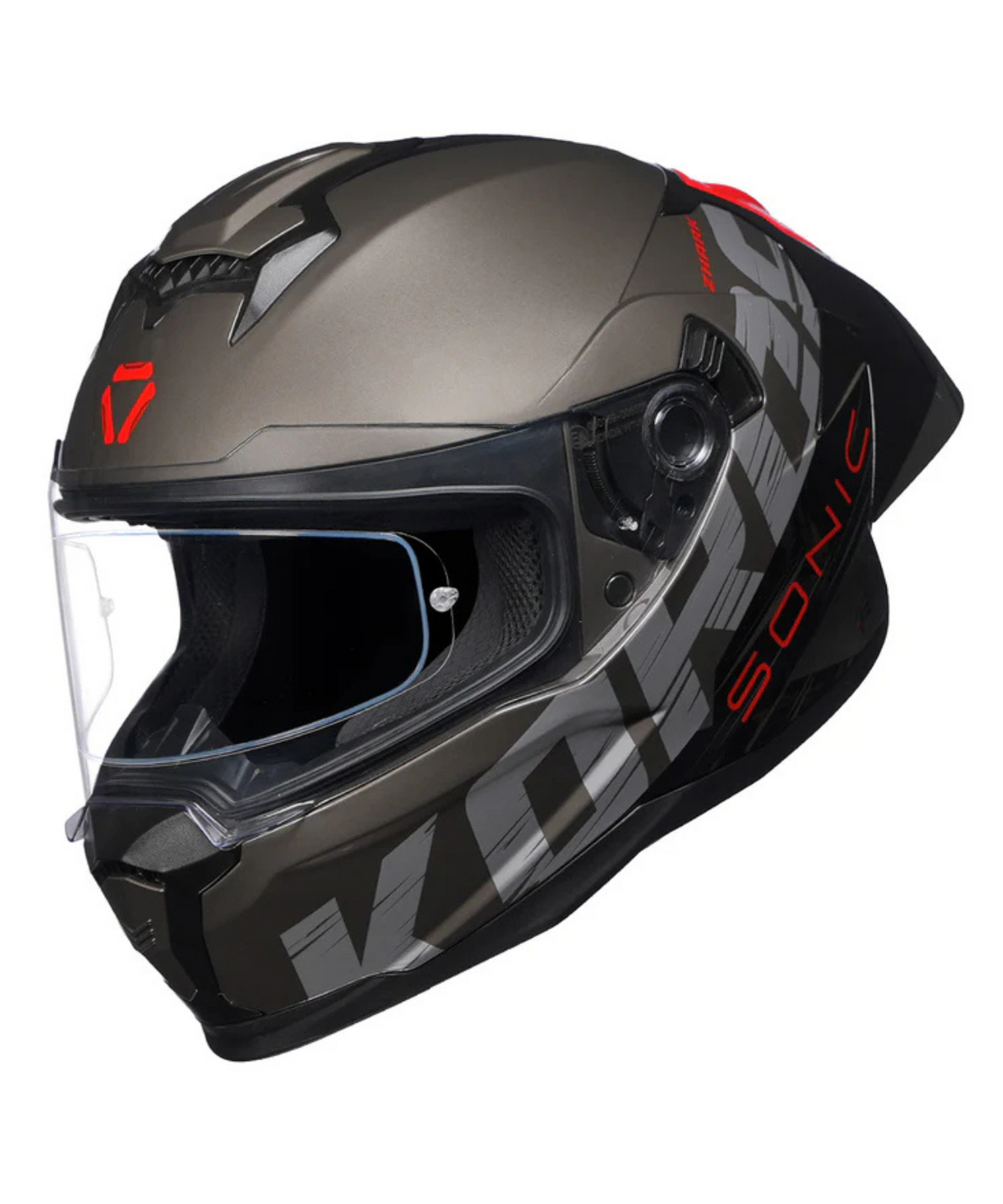 Korda Sonic GP Zhark Helmet - Gloss Grey Red - Korda