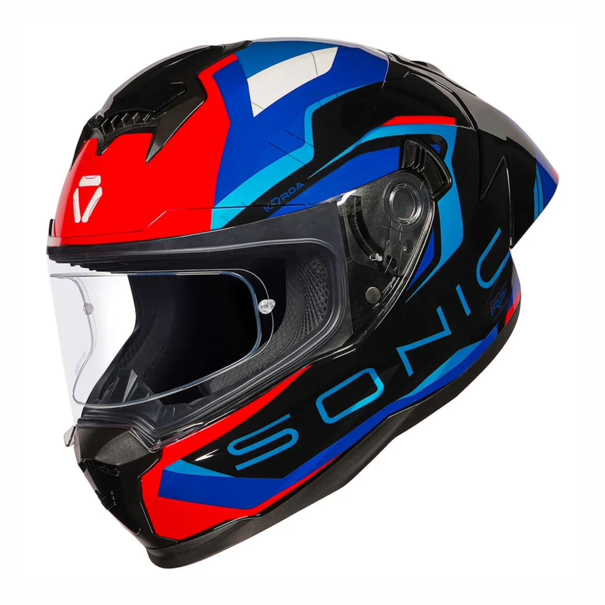 Korda Sonic GP Roadlion Helmet - Gloss Black Red Blue