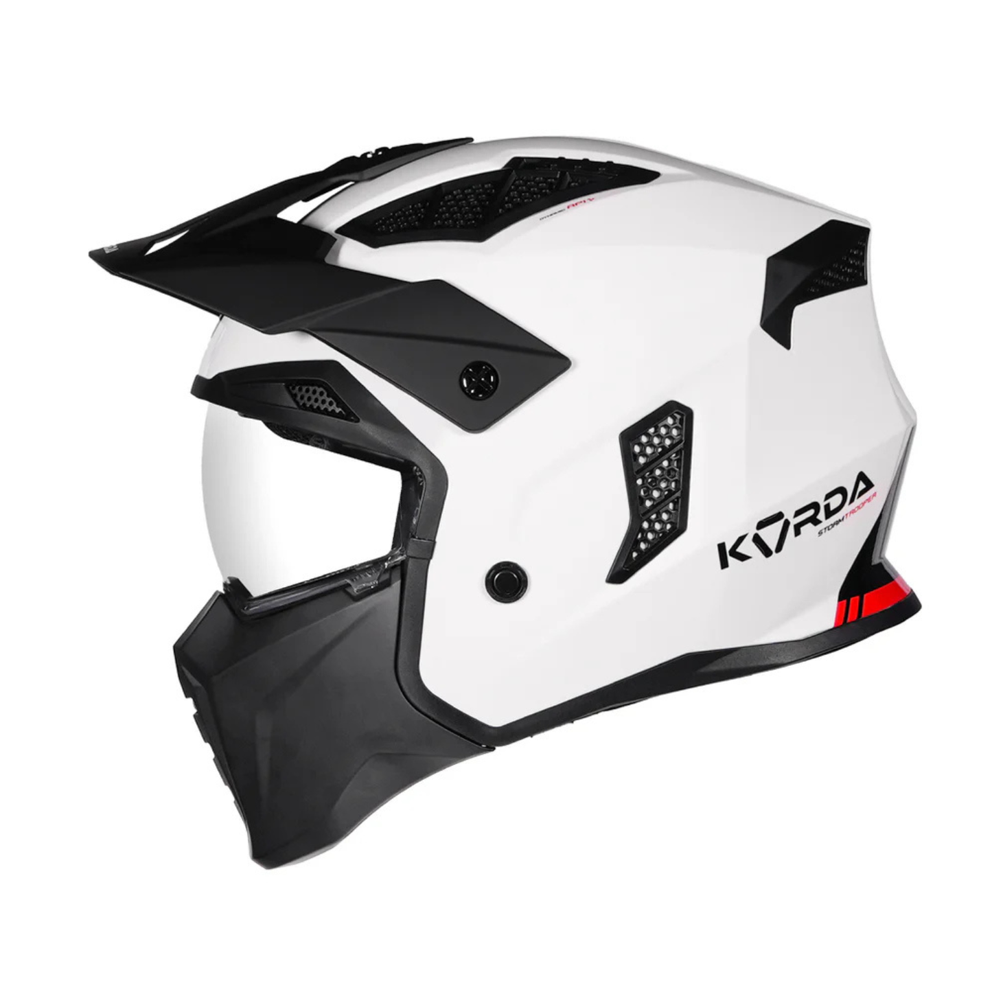 Korda Storm Trooper Solid Helmet - Gloss Black White