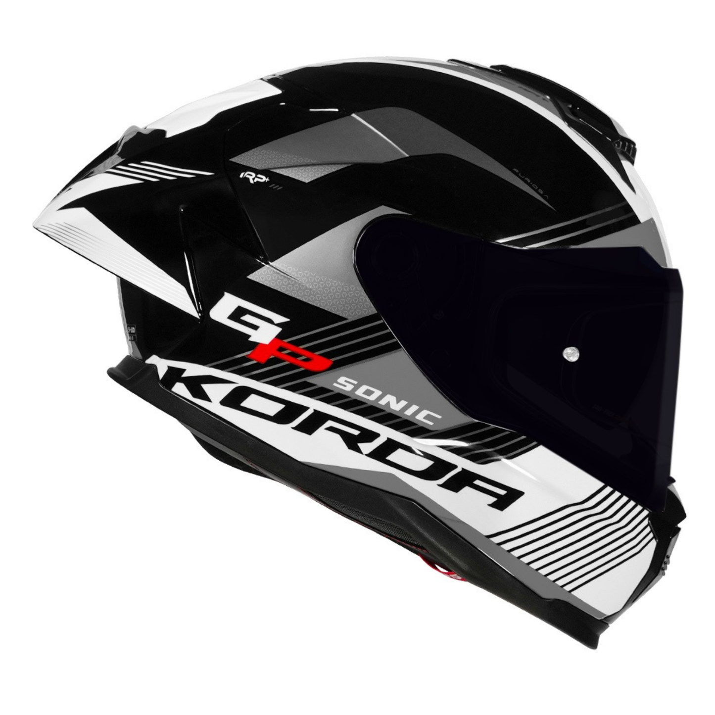 Korda Sonic Furiosa Helmet - Gloss Black White Grey