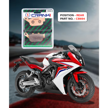 Crank1 Fully Sintered H2 Series Brake Pads for Honda CBR650F