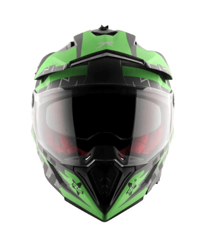 Axor X-Cross Flash Dual Visor Helmet - Dull Cool Grey Green