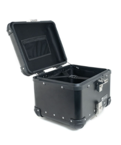 Zana Top Box Aluminium Black 45Ltr R-Flat - ZI-TB-008