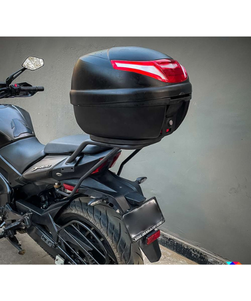 Zana Top Rack with New Plate for Dominar 400 & 250 (2019-22) Compatible with Pillion Backrest Matt Black- ZI-8163