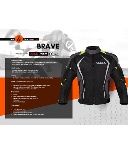 Scala Brave Riding Jacket - Black Grey Neon