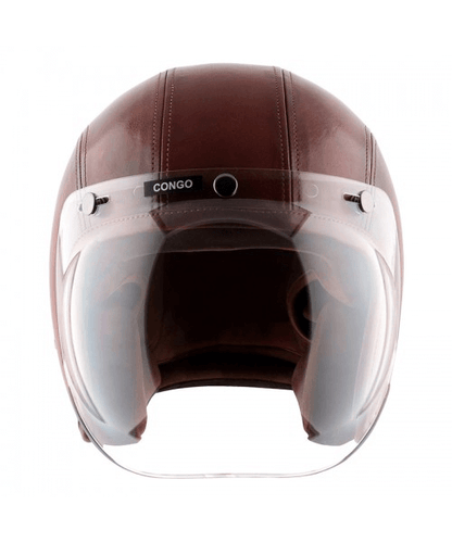 Axor Retro Jet Leather Congo Helmet - Coniac Dark