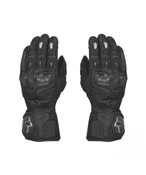 Viaterra Grid Full Gauntlet Motorcycle Riding Gloves - Black