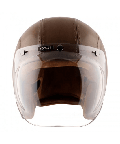 Axor Retro Jet Leather Forest Helmet - Green