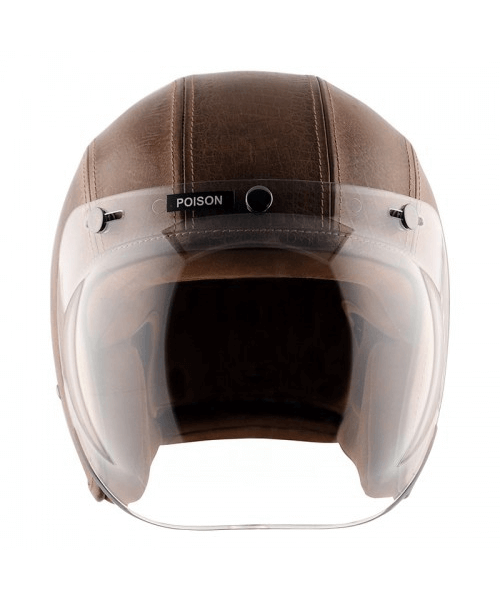 Axor Retro Jet Leather Poison Helmet - Coco Brown