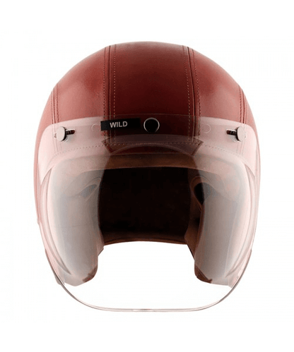 Axor Retro Jet Leather Wild Helmet - Red