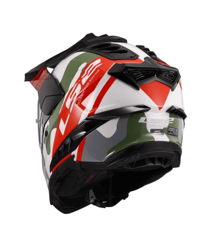 LS2 MX701 Explorer Camox Helmet - Gloss White Red Camo