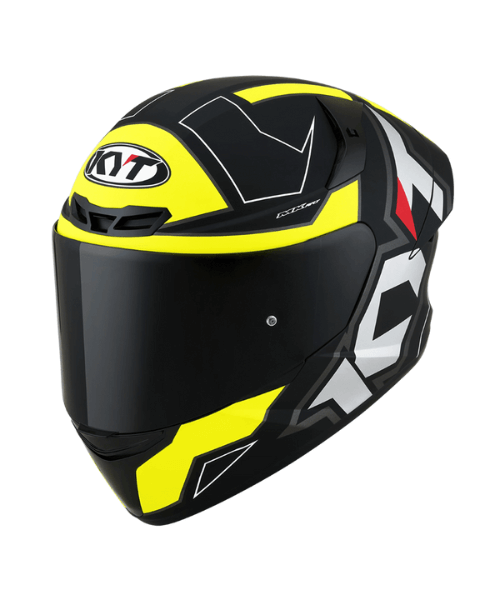 KYT TT-Course Electron Helmet - Matt Black Yellow