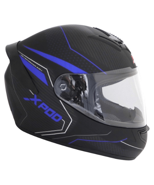 TVS Racing XPOD Helmet - Blistering Black Blue