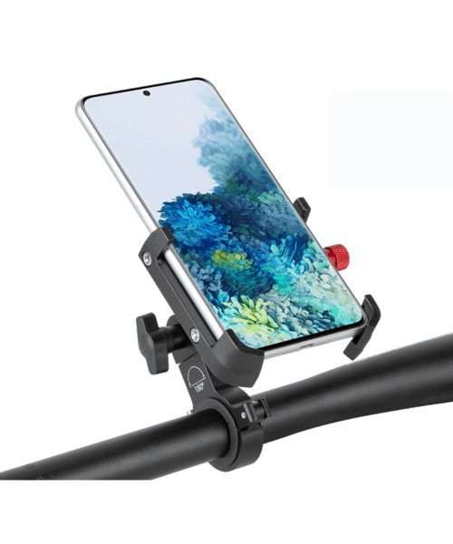 Yellowfin Claw Grip Aluminium Alloy handlebar Phone Holder Mount without Charger - Max 180 + 360_ Red