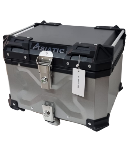 Asiatic Aluminium Top Box 45L with Backrest - Silver