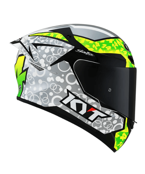 KYT TT-Course Tony Arbolino Replica Helmet - Gloss Green Grey