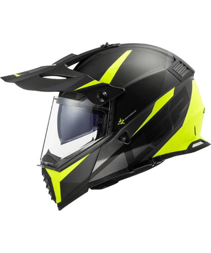 LS2 MX436 Pioneer Evo Dual Sport Helmet-Router Gloss Black Yellow