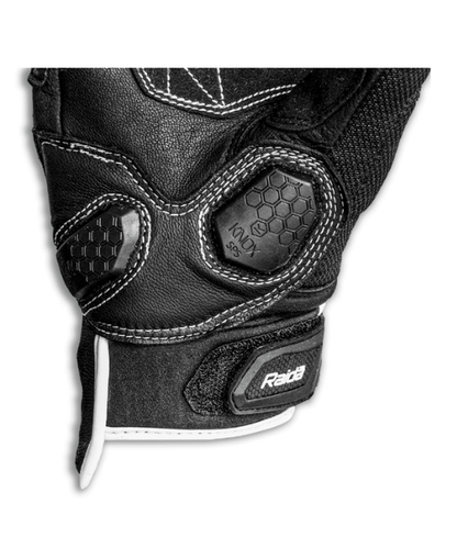 Raida AirWave Motorcycle Riding Gloves - Black White