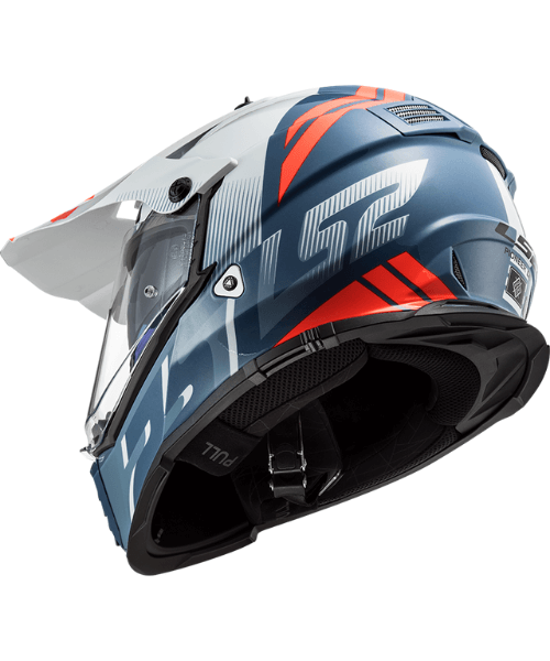 LS2 MX436 Pioneer Evo Dual Sport Helmet - Matt Evolve White Cobalt