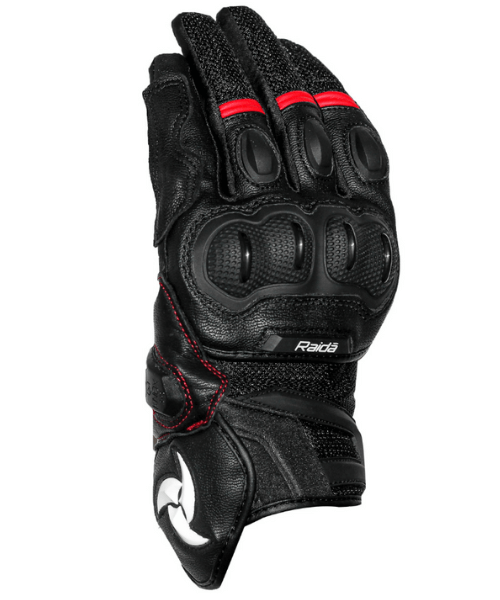 Raida AirWave Motorcycle Riding Gloves - Black Red