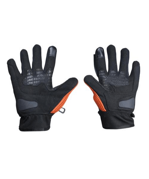 Lone Ranger AirX Biker Riding Gloves - Orange Black