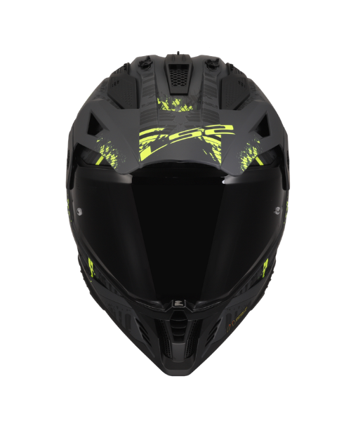 LS2 MX436 Pioneer II Dual Sport Helmet ECE 22.06 - Crazy Matt Black Hi Viz Yellow