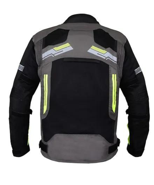 BBG Marshal Motorcycle Riding Jacket with Rain and Thermal Liner - Neon