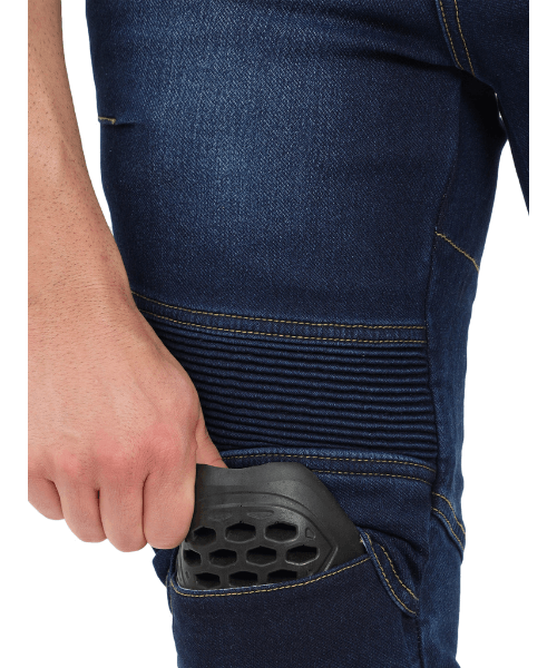 Solace Gravel Motorcycle Denims with Level 2 Armour - Blue