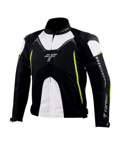 Tarmac Corsa Riding Jacket with Level 2 SAFE TECH protectors - Black White Fluorescent