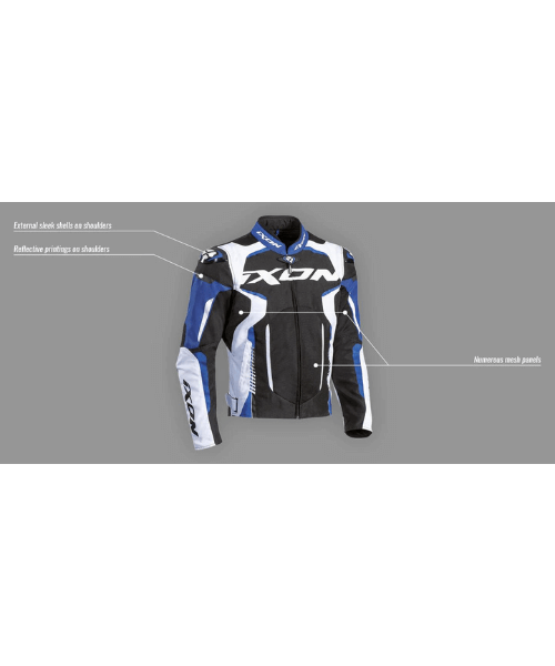 Ixon Gyre Text Riding Jacket - Black White