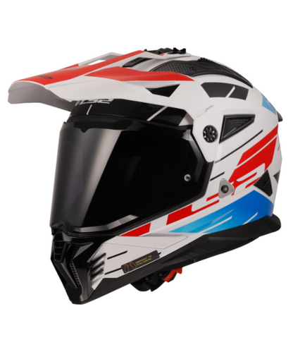 LS2 MX436 Pioneer II Dual Sport Helmet ECE 22.06 - Namib White Blue Red