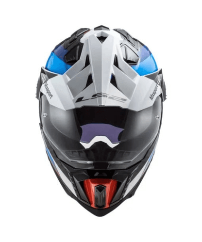 LS2 MX701 C Explorer Frontier Carbon Helmet - Gloss Black Blue