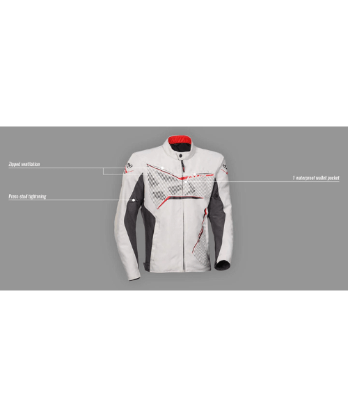 Ixon Slash Light Text Riding Jacket - Black White Yellow