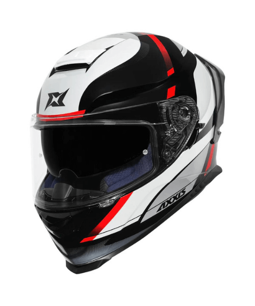 Axxis Eagle SV Quirly Helmet - Gloss White Red