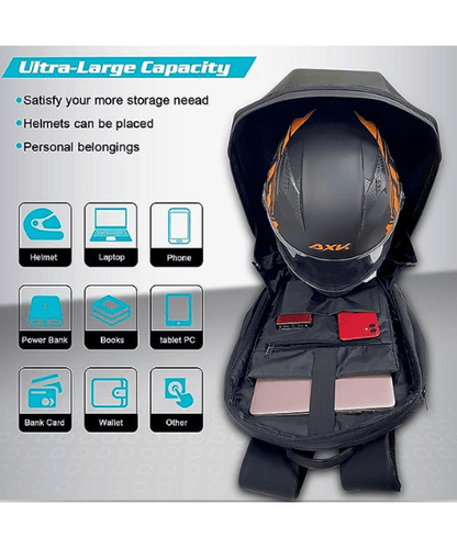 LED Backpack with Eyes - Motorcycle Helmet Bag with Display Screen