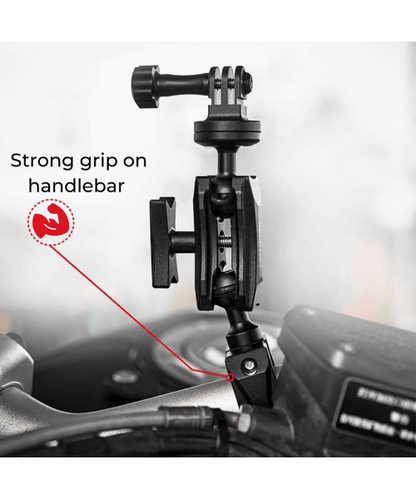 Yellowfin Action Camera Aluminium Alloy Metal Pro Long Mount for GoPro 360 Rotatable Black - Handlebar Pro Mount-1