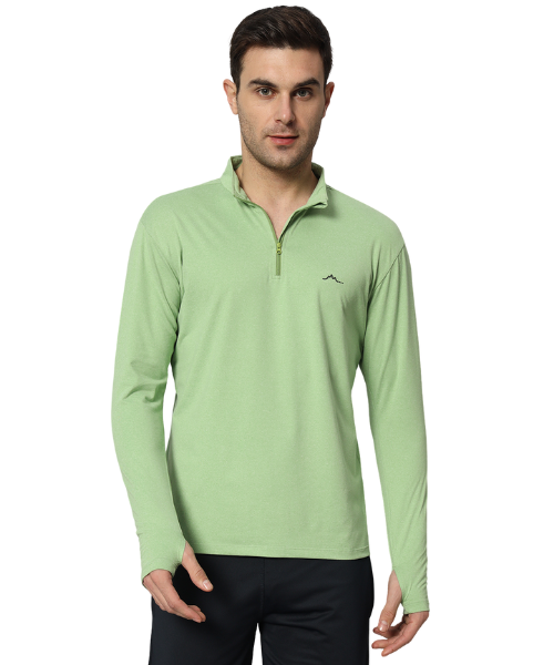 Reccy Men's Nomadic Full Sleeves T Shirt - Green Tea