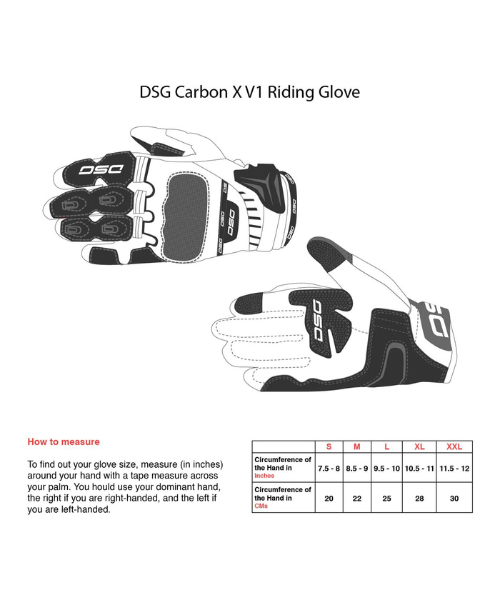 DSG Carbon X V1 Riding Gloves - Black White