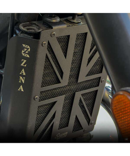 Zana UK Flag Radiator Guard for Royal Enfield Super Meteor 650 Black - ZI-8285