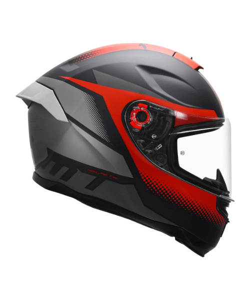 MT Hummer Brick Gloss Helmet - Black Red