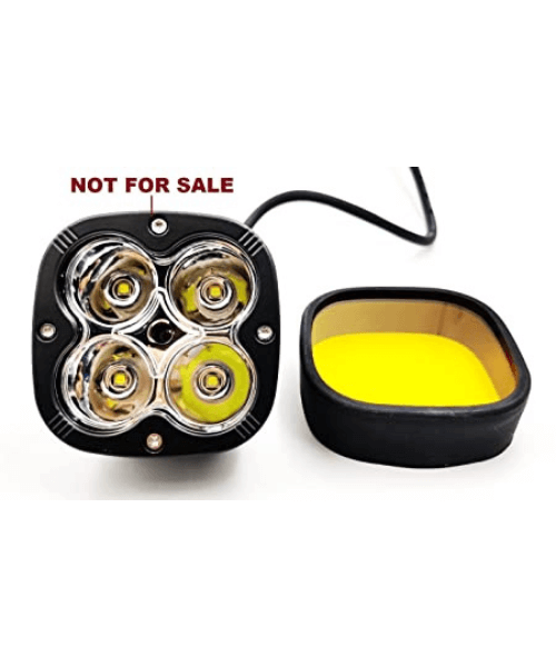 HJG 4 LED Square Fog Lamp Cover - Yellow